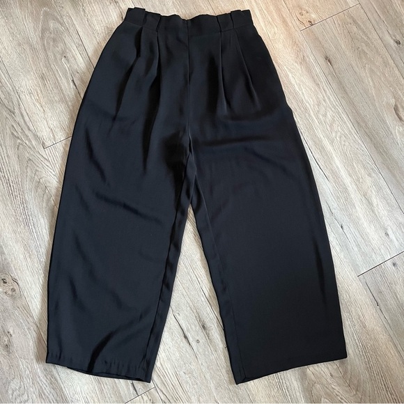 Zara Basic Black Elastic Waist Trousers - Picture 1 of 5